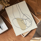 Beige Abstract Line Motion poster visad rakt fram – Bozetto affisch i hög tryckkvalitet