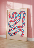 Playful Snake Art poster visad rakt fram – Bozetto affisch i hög tryckkvalitet i hög tryckkvalitet