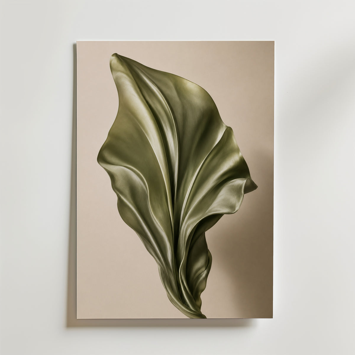 Velvet Leaf Curl affisch inramad i neutral ram – se hur konsttrycket ser ut, Bozetto