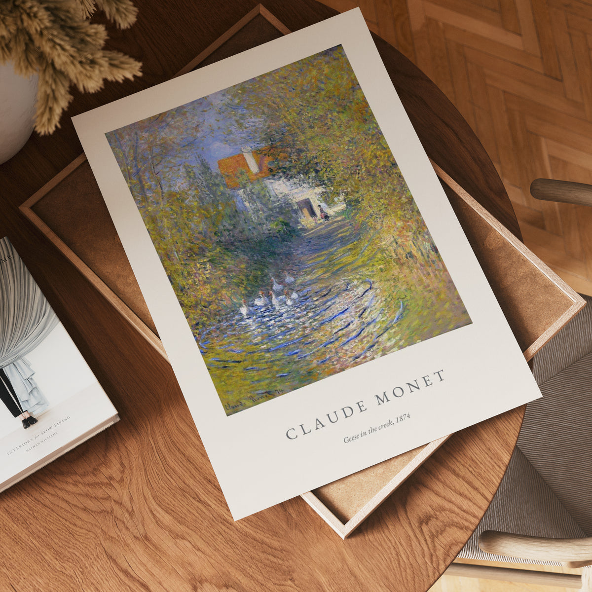 Claude Monet Geese In The – affisch med stilfullt motiv från Bozetto i hög kvalitet