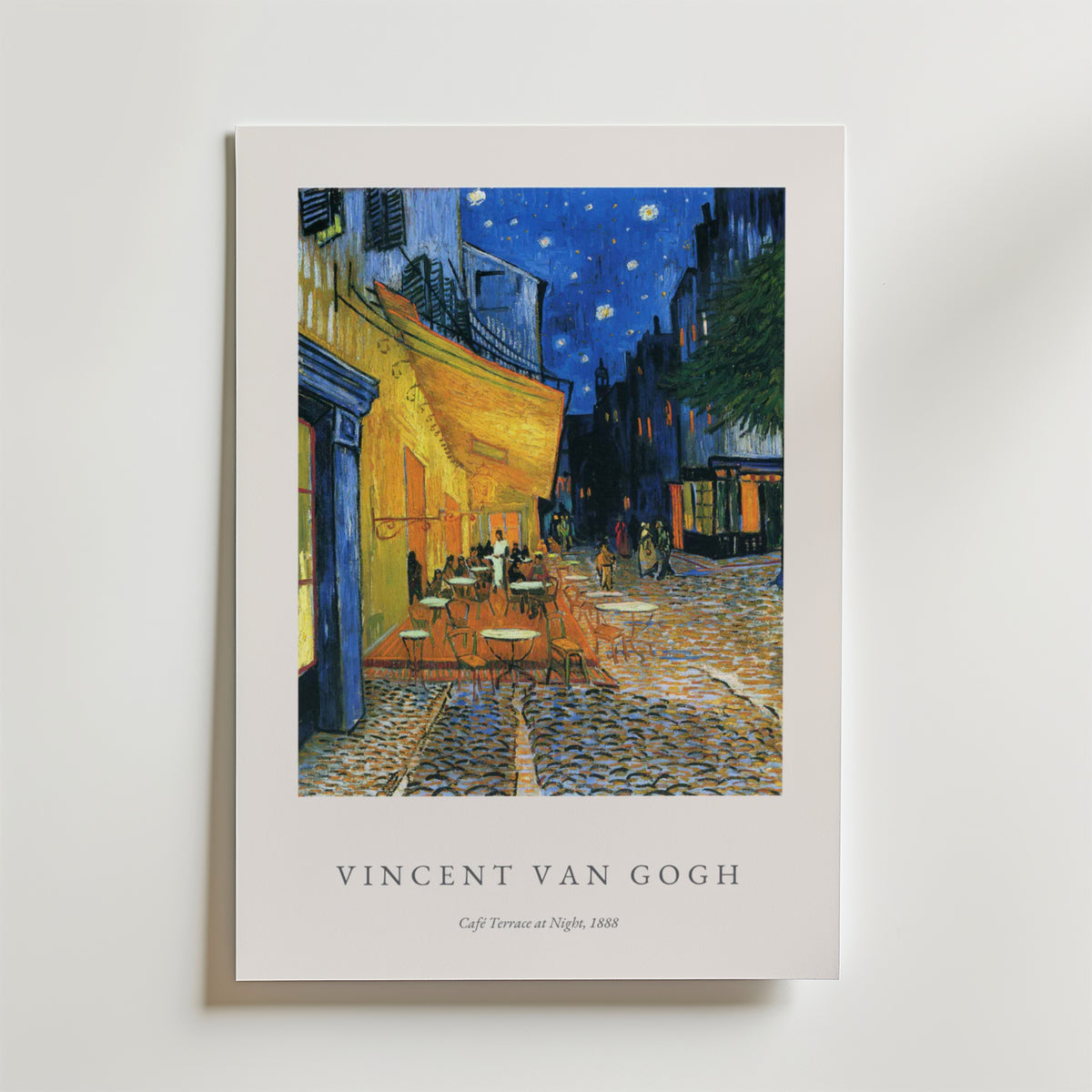 Van Gogh Cafe Terrace At Night affisch på neutral bakgrund – poster från Bozetto