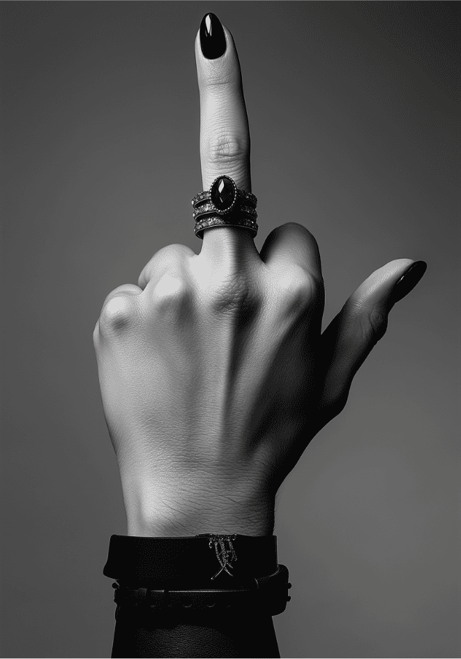 Middle Finger – affisch med snyggt motiv, köp enkelt hos Bozetto i flera storlekar