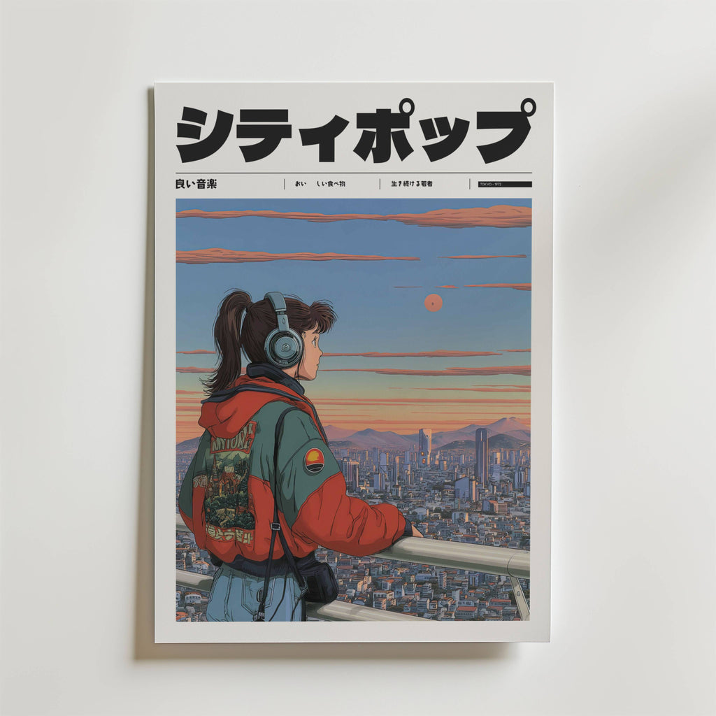Mockup av Echoes of Shibuya affisch på vägg – köp enkelt hos Bozetto i hög kvalitet
