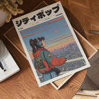 Väggmockup av Echoes of Shibuya affisch på ljus vägg – Bozetto konsttryck – nr 2