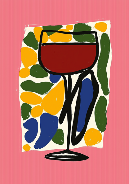 Colorful Wine Glass Poster