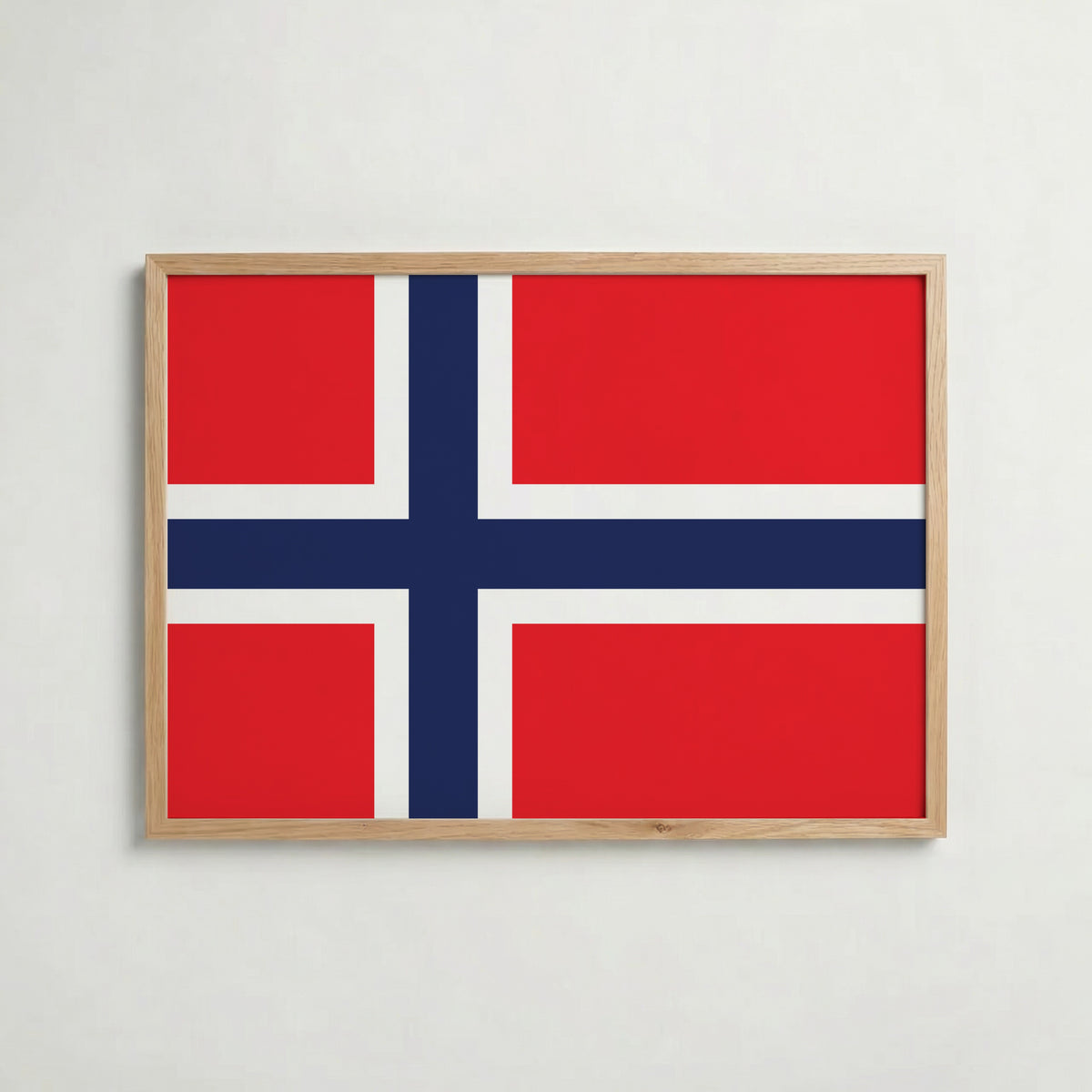 Norway National Flag Poster i ekram – inramad konsttryck för stilren inredning hos Bozetto