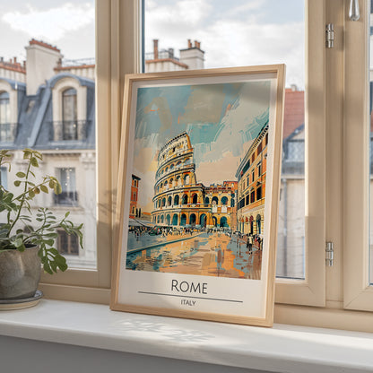Rome Colosseum Reflections Poster