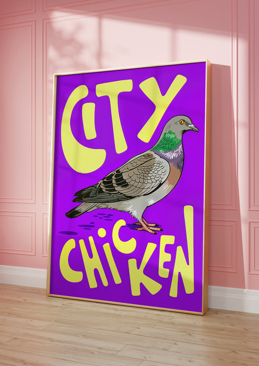 Street Pigeon Graphic Poster