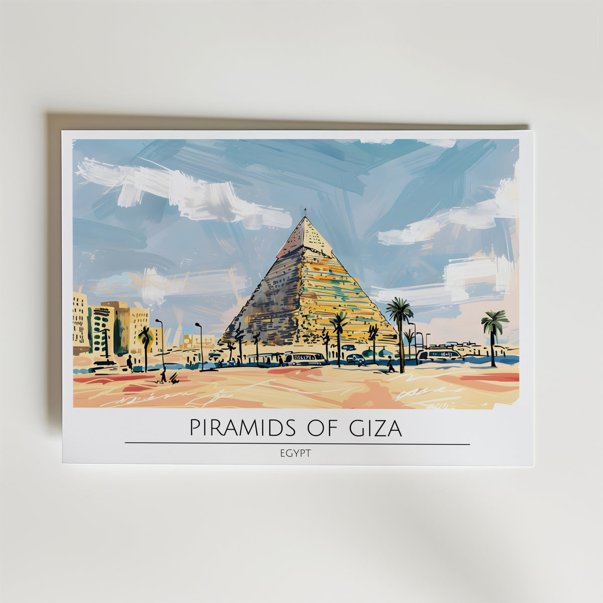 Pyramids of Giza – stilfullt konsttryck från Bozetto, tryckt på matt finpapper i hög tryckkvalitet