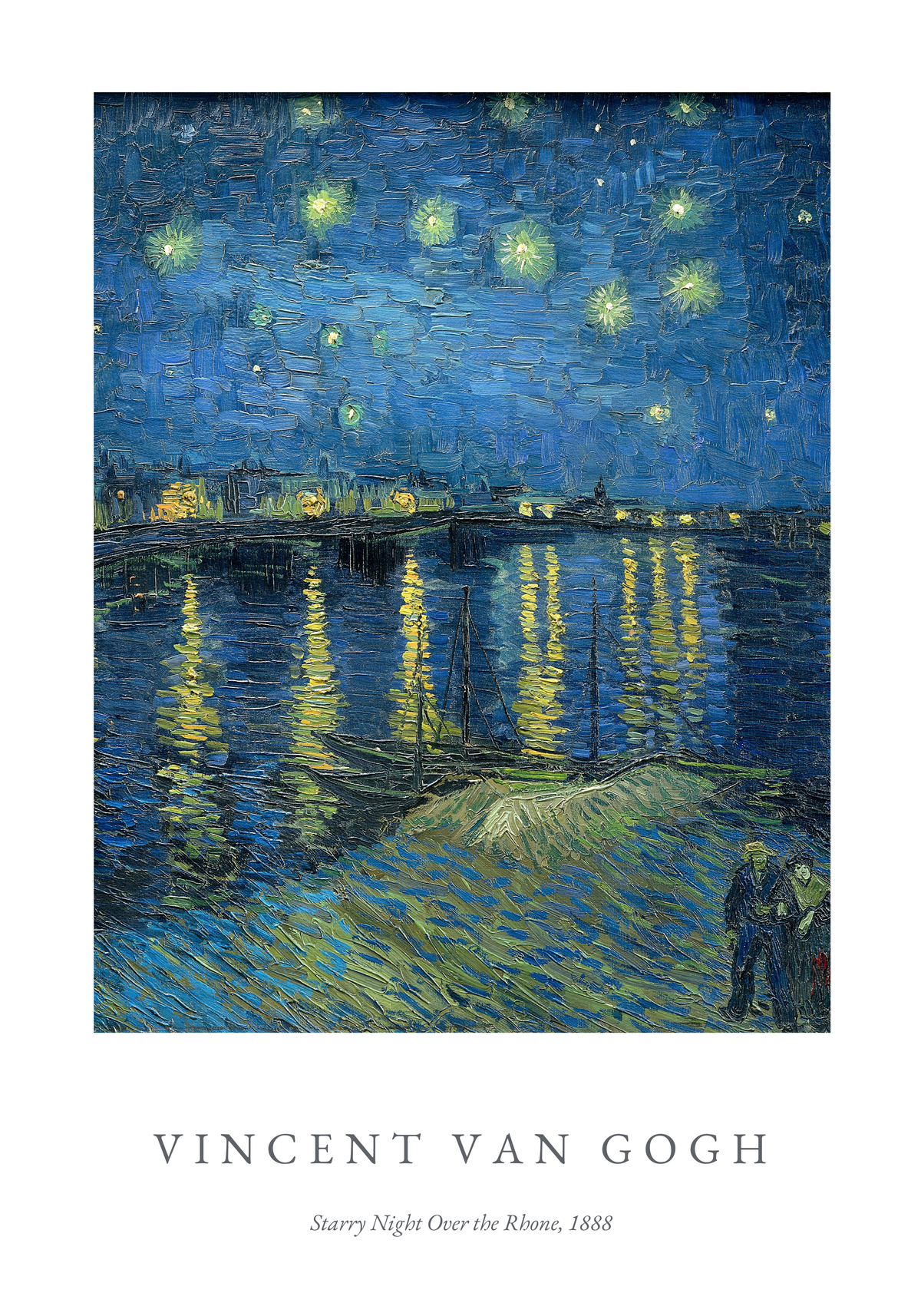 Van Gogh Starry Night Over Rhone – stilfullt konsttryck från Bozetto, tryckt på matt finpapper