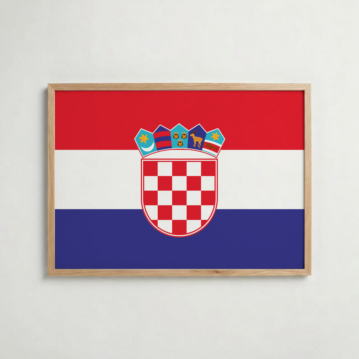 Croatia National Flag Poster i ekram – inramad konsttryck för stilren inredning hos Bozetto