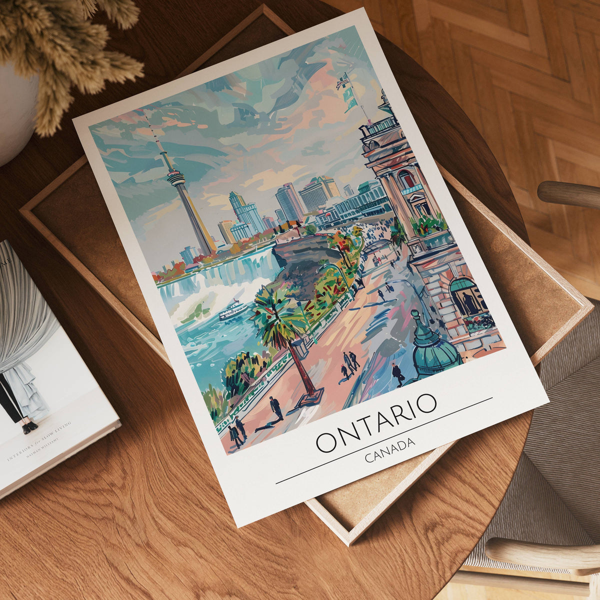 Ontario Skyline Falls poster visad rakt fram – Bozetto affisch i hög tryckkvalitet