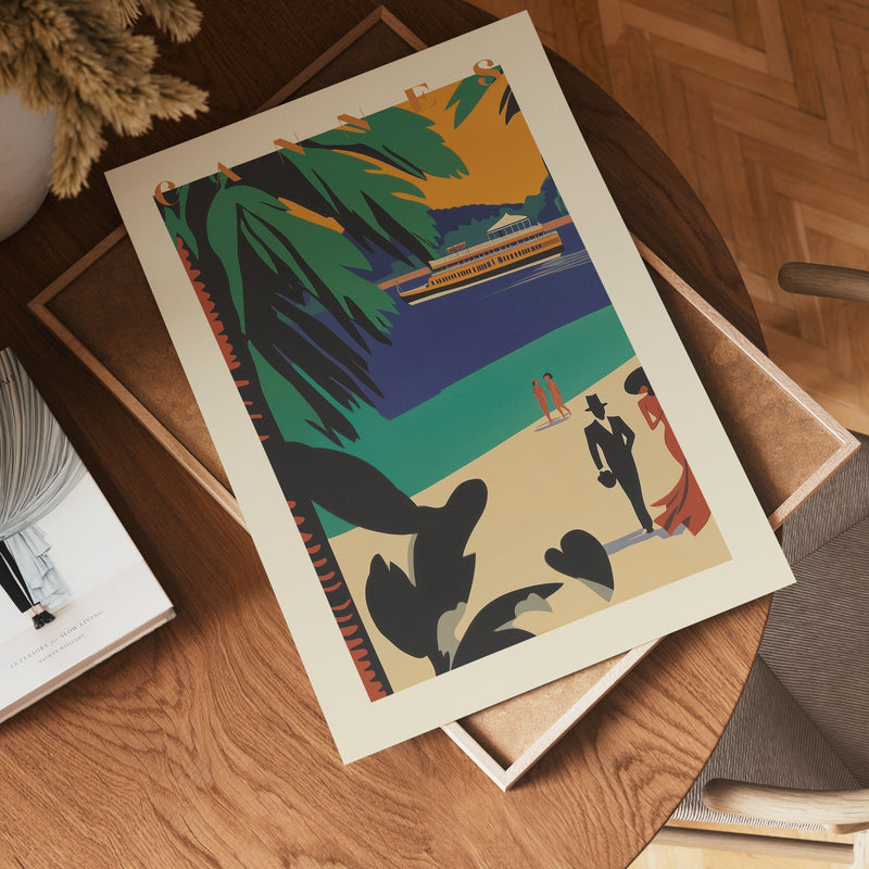 Art Deco Cannes Poster
