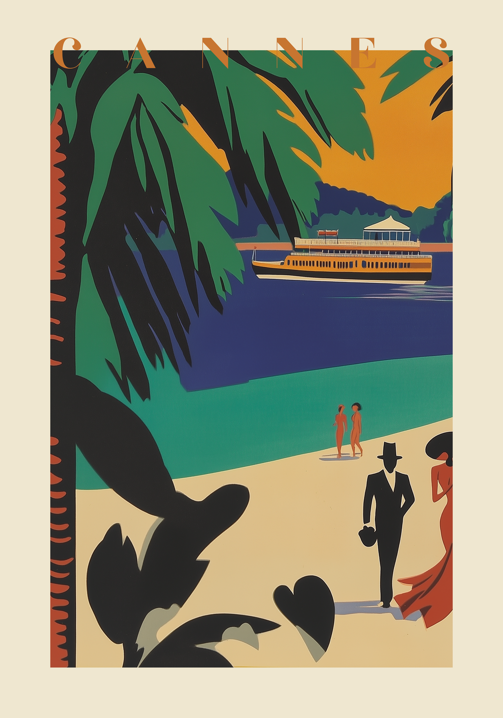 Art Deco Cannes – affisch med snyggt motiv, köp enkelt hos Bozetto i flera storlekar