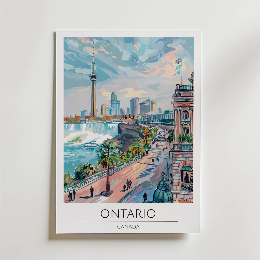 Ontario Skyline Falls – stilfullt konsttryck från Bozetto, tryckt på matt finpapper