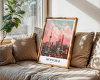 Väggmockup av Echoes Of Shanghai affisch på ljus vägg – Bozetto konsttryck – nr 4
