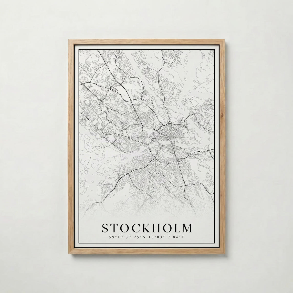 Stockholm Karta poster i olika storlekar – köp enkelt hos Bozetto i hög kvalitet