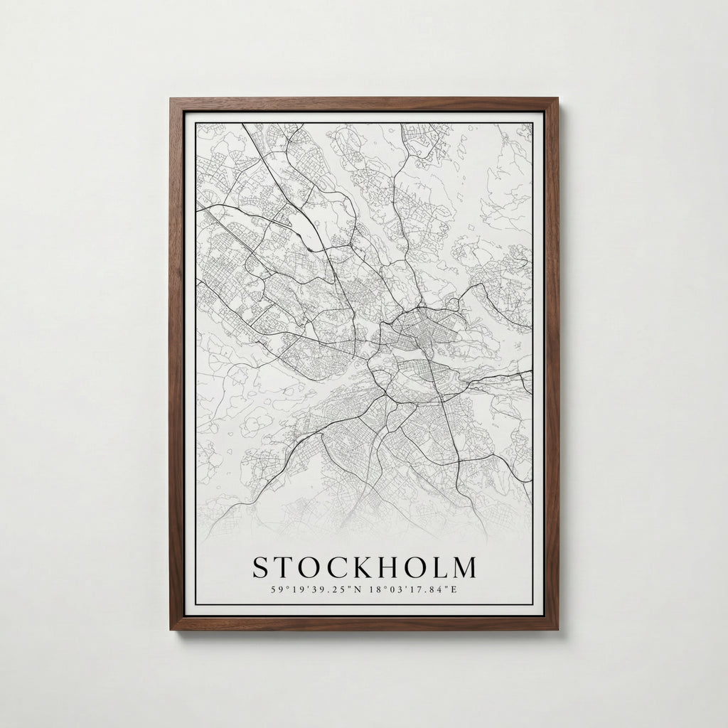 Stockholm Karta poster i flera storlekar – jämför mått och välj rätt hos Bozetto