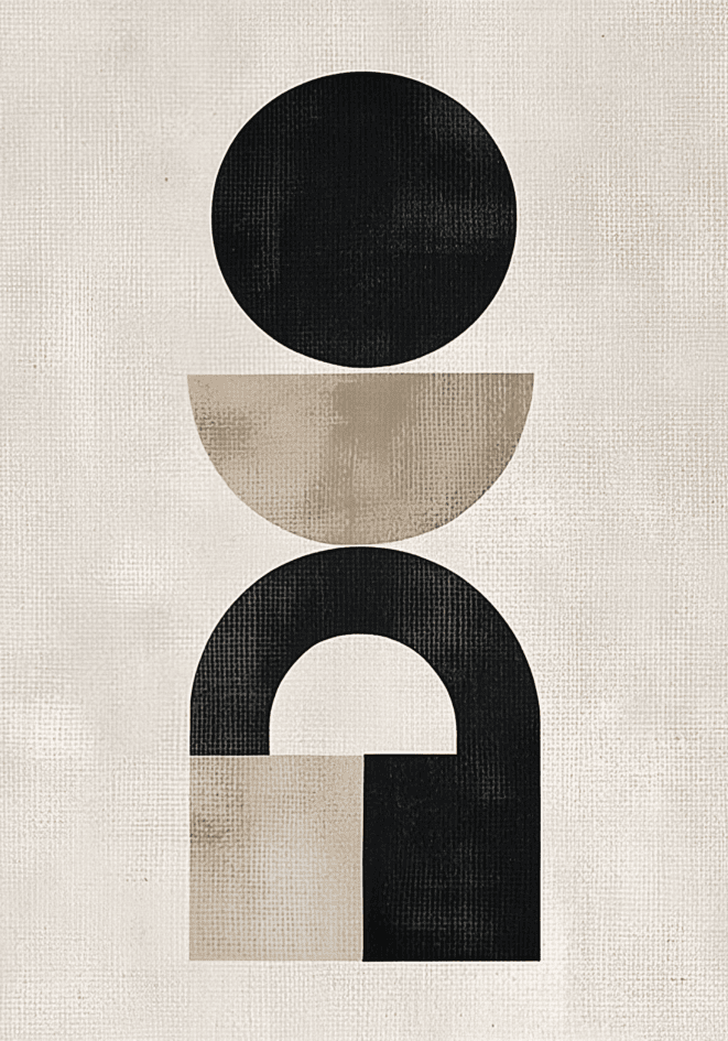 Abstract Geometric Harmony poster visad rakt fram – Bozetto affisch i hög tryckkvalitet