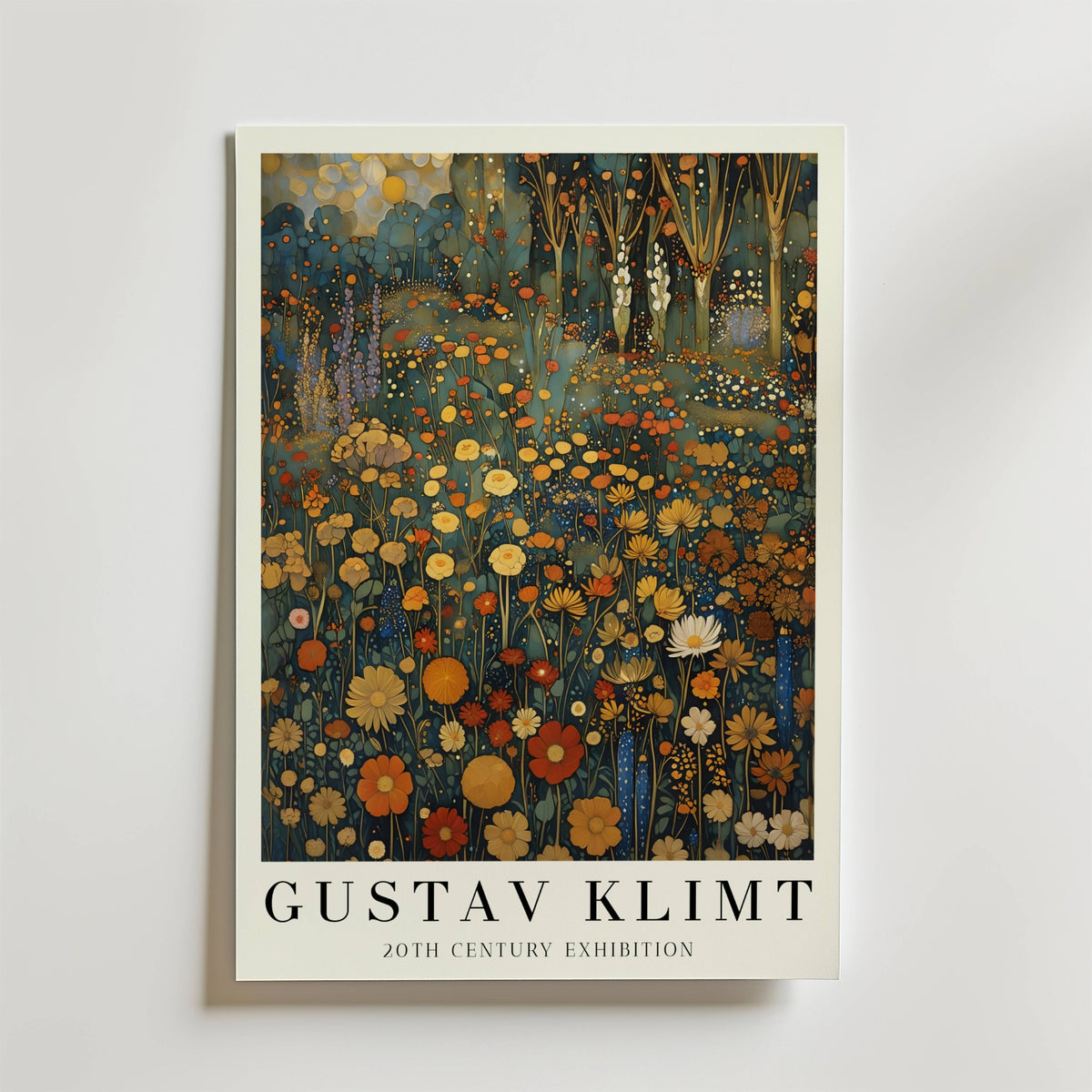 Gustav Klimt Golden Meadow – stilfullt konsttryck från Bozetto, tryckt på matt finpapper