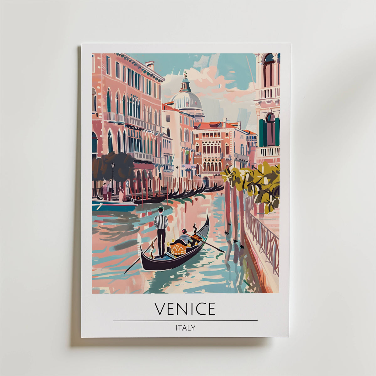 Venice Canal Reflections – stilfullt konsttryck från Bozetto, tryckt på matt finpapper