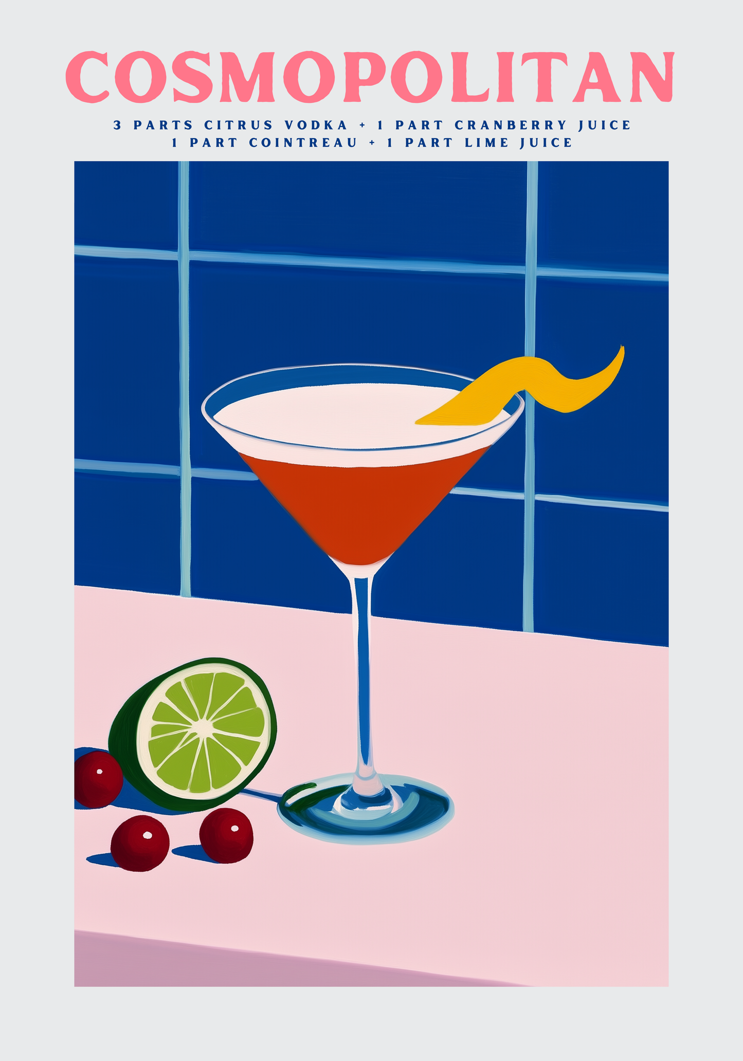 Cosmopolitan Cocktail Poster