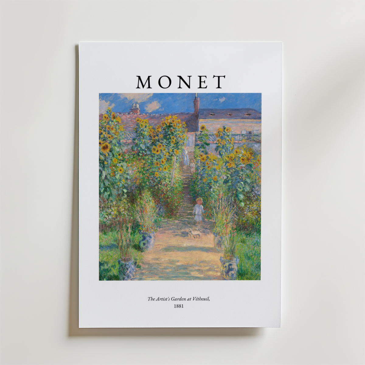 Claude Monet The Artist´s Garden affisch på neutral bakgrund – poster från Bozetto