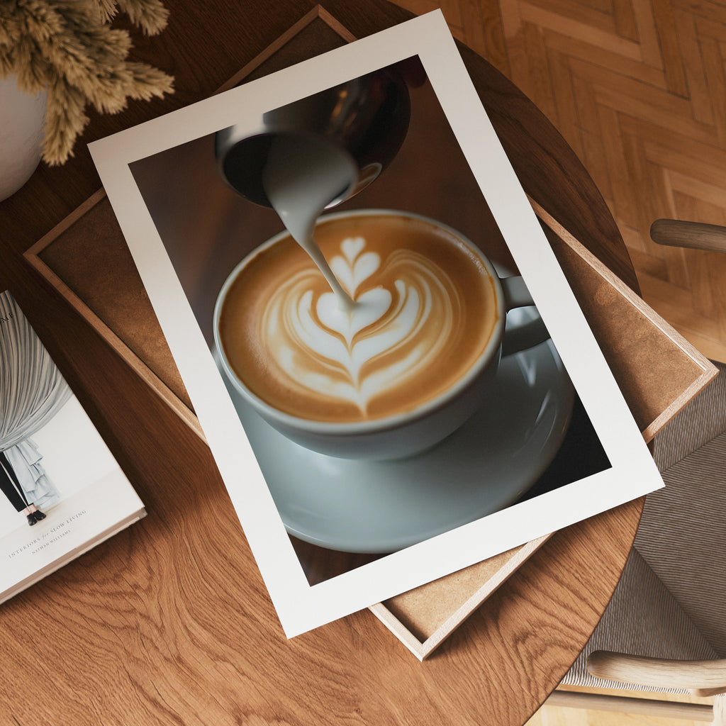 Coffee Latte Love poster visad rakt fram – Bozetto affisch i hög tryckkvalitet i hög tryckkvalitet