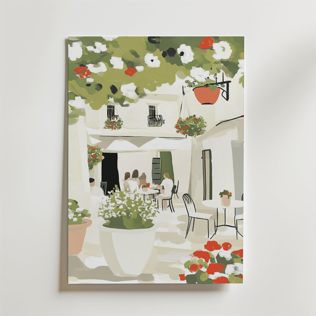 Flower Garden In Rome – stilfullt konsttryck från Bozetto, tryckt på matt finpapper