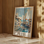 Väggmockup av Florence Riverside affisch på ljus vägg – Bozetto konsttryck – nr 3