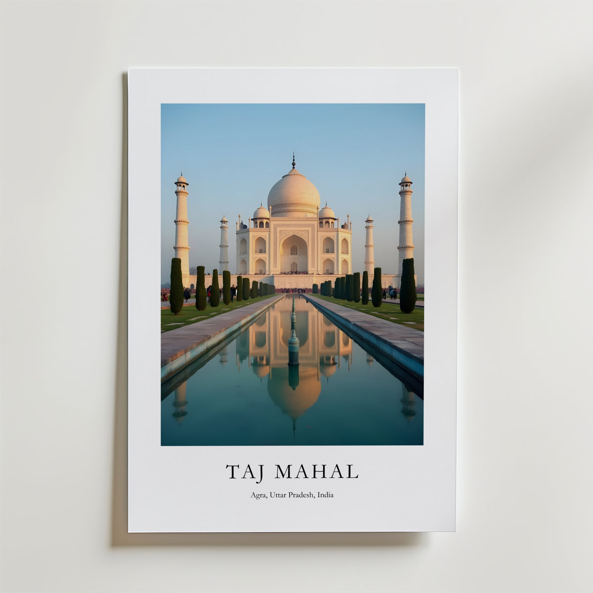 Taj Mahal – stilfullt konsttryck från Bozetto, tryckt på matt finpapper i hög tryckkvalitet