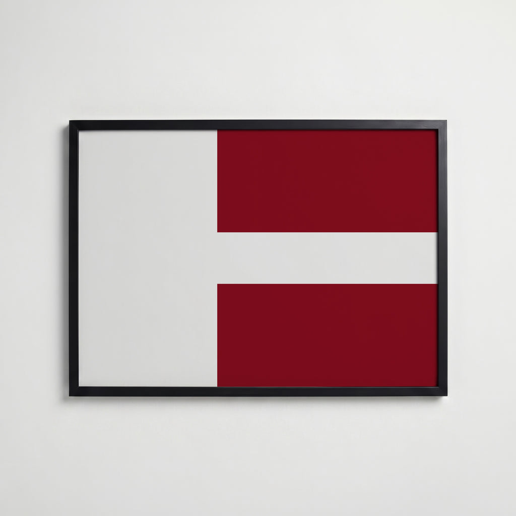 Latvia National Flag Poster i svart ram – stilren konsttryck som väggdekor från Bozetto