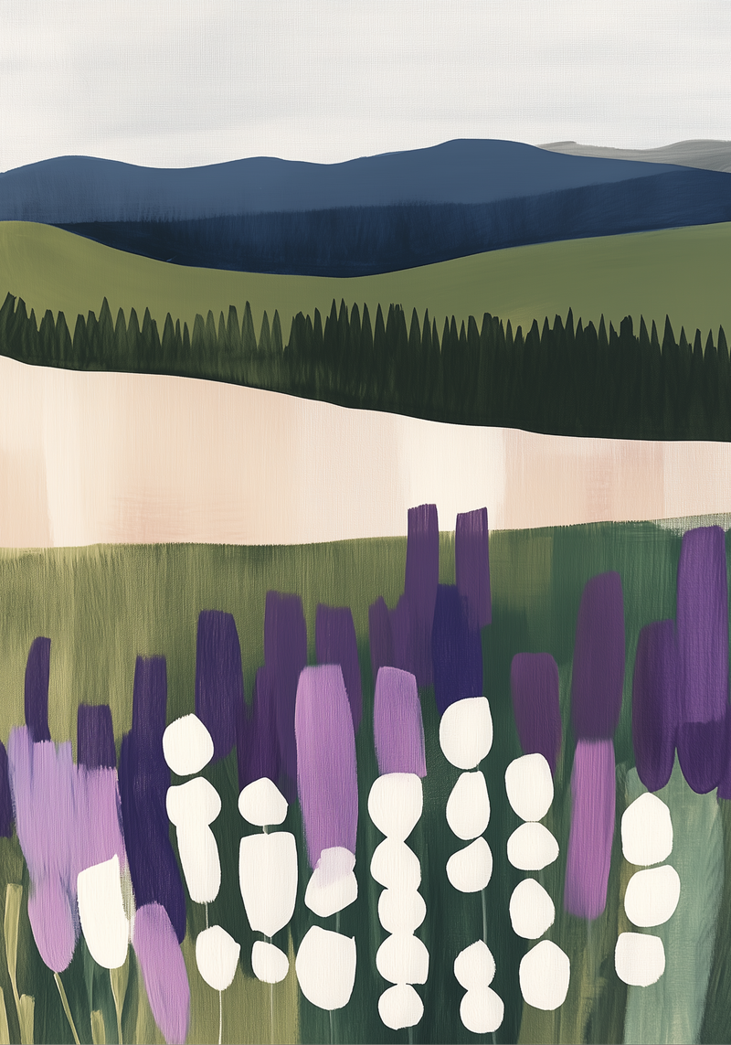 Flowers in Field No.2 Poster