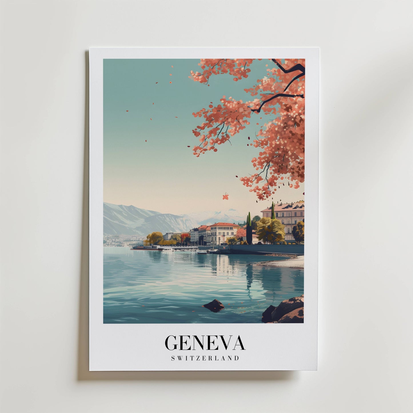 Spring Light Over Geneva Poster