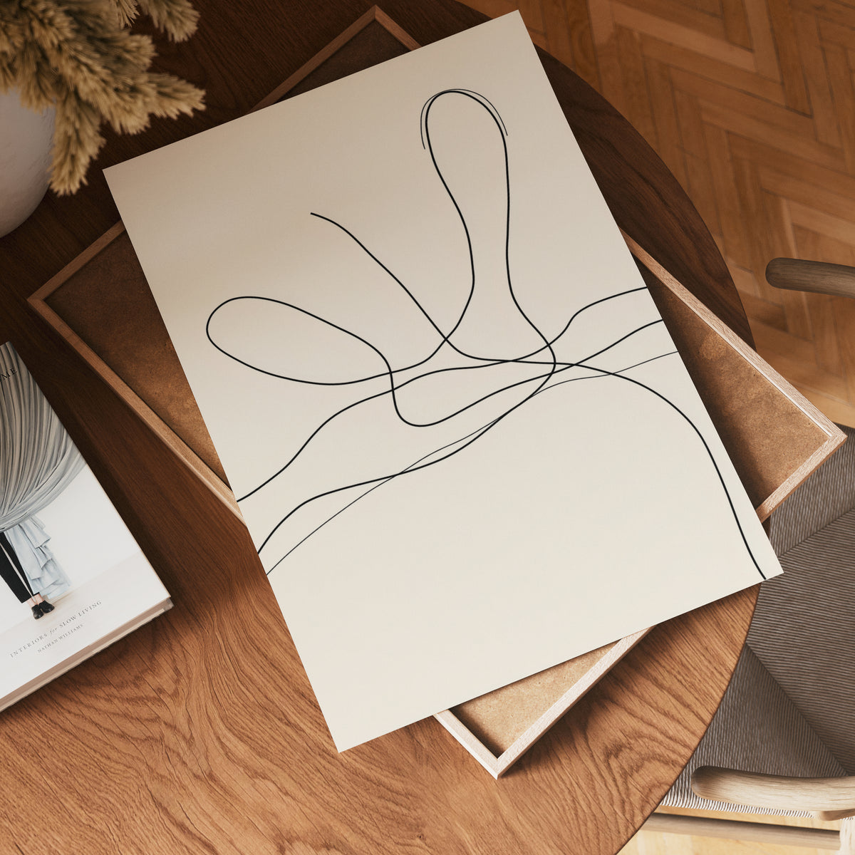Free Flowing Lines – stilfullt konsttryck från Bozetto, tryckt på matt finpapper