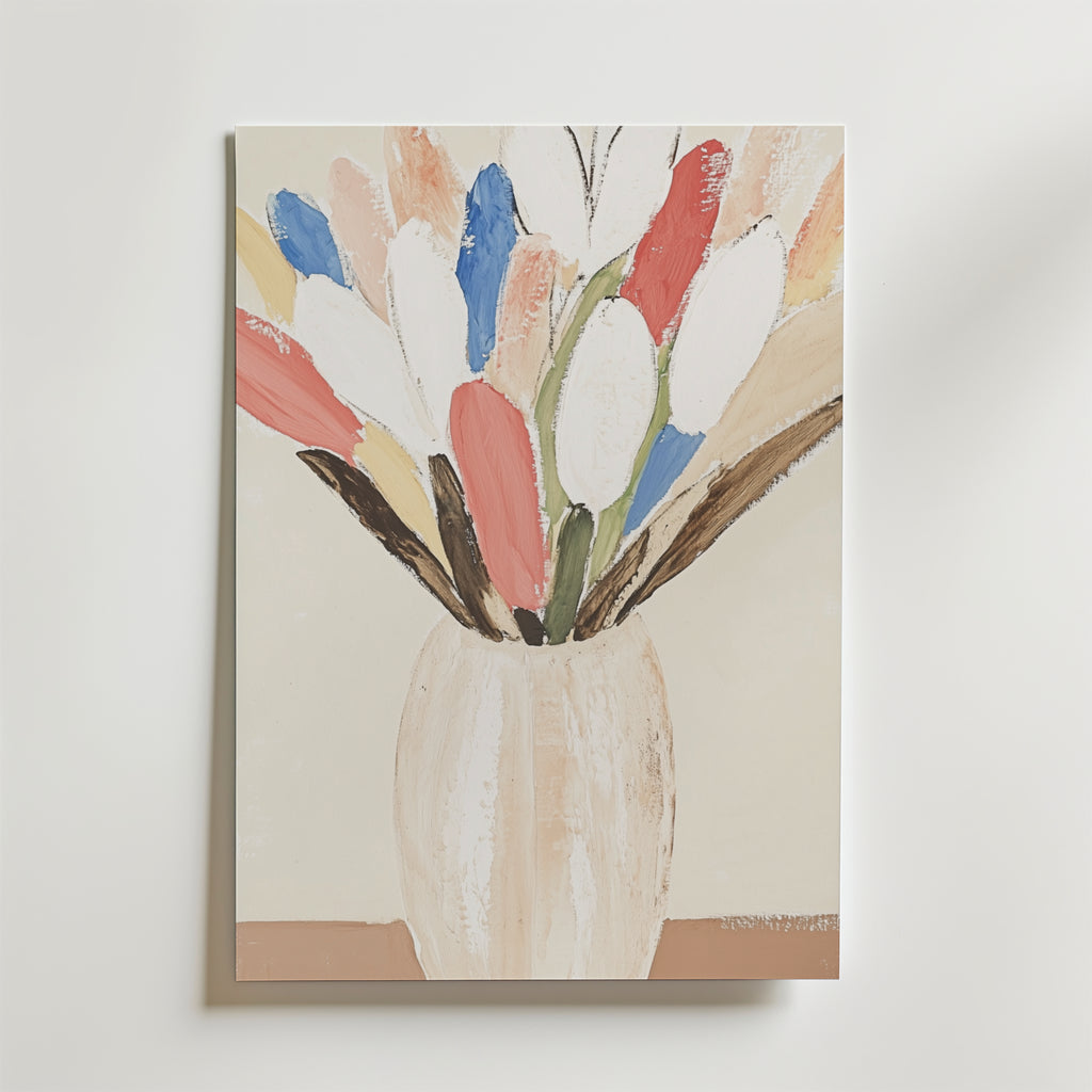 Flowers In Vase – stilfullt konsttryck från Bozetto, tryckt på matt finpapper i hög tryckkvalitet