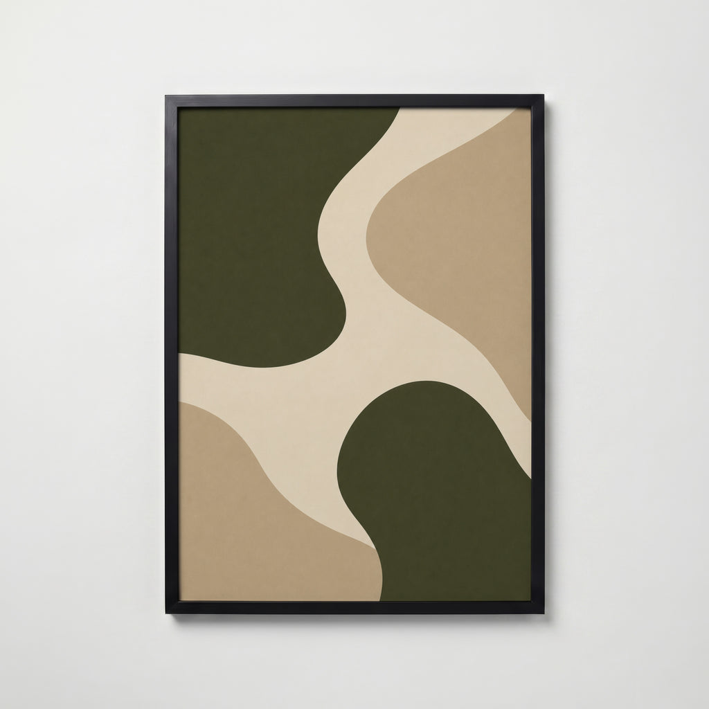 Olive Drift affisch i modern svart ram – stark kontrast och stil, Bozetto poster