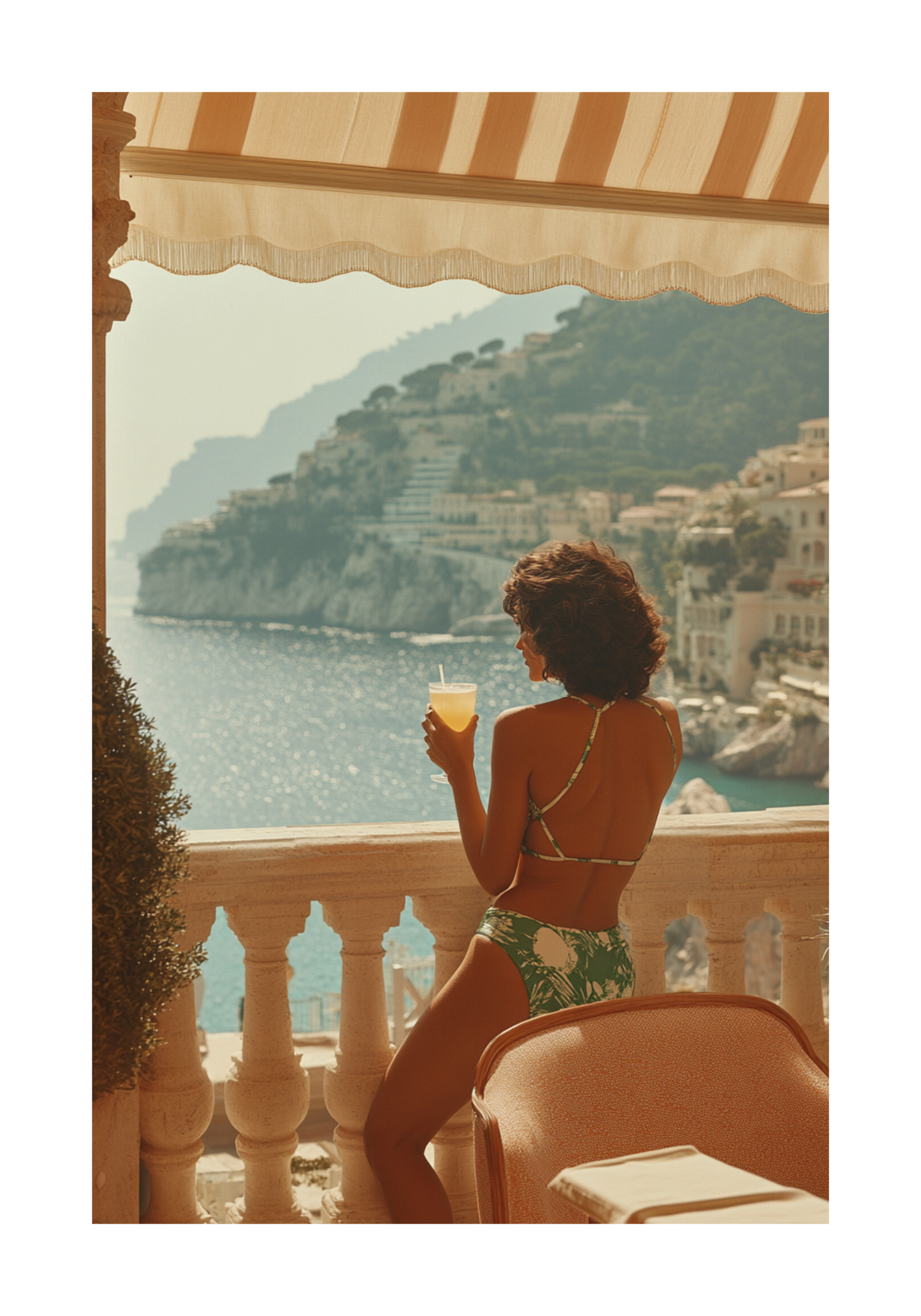 Amalfi Coast Balcony Poster