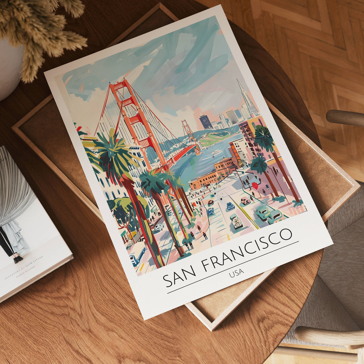 San Francisco Golden Gate – affisch med stilfullt motiv från Bozetto i hög kvalitet