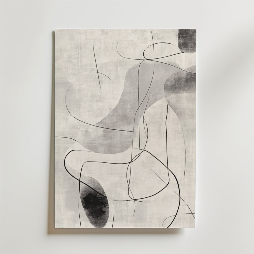 Monochrome Flow – stilfullt konsttryck från Bozetto, tryckt på matt finpapper i hög tryckkvalitet
