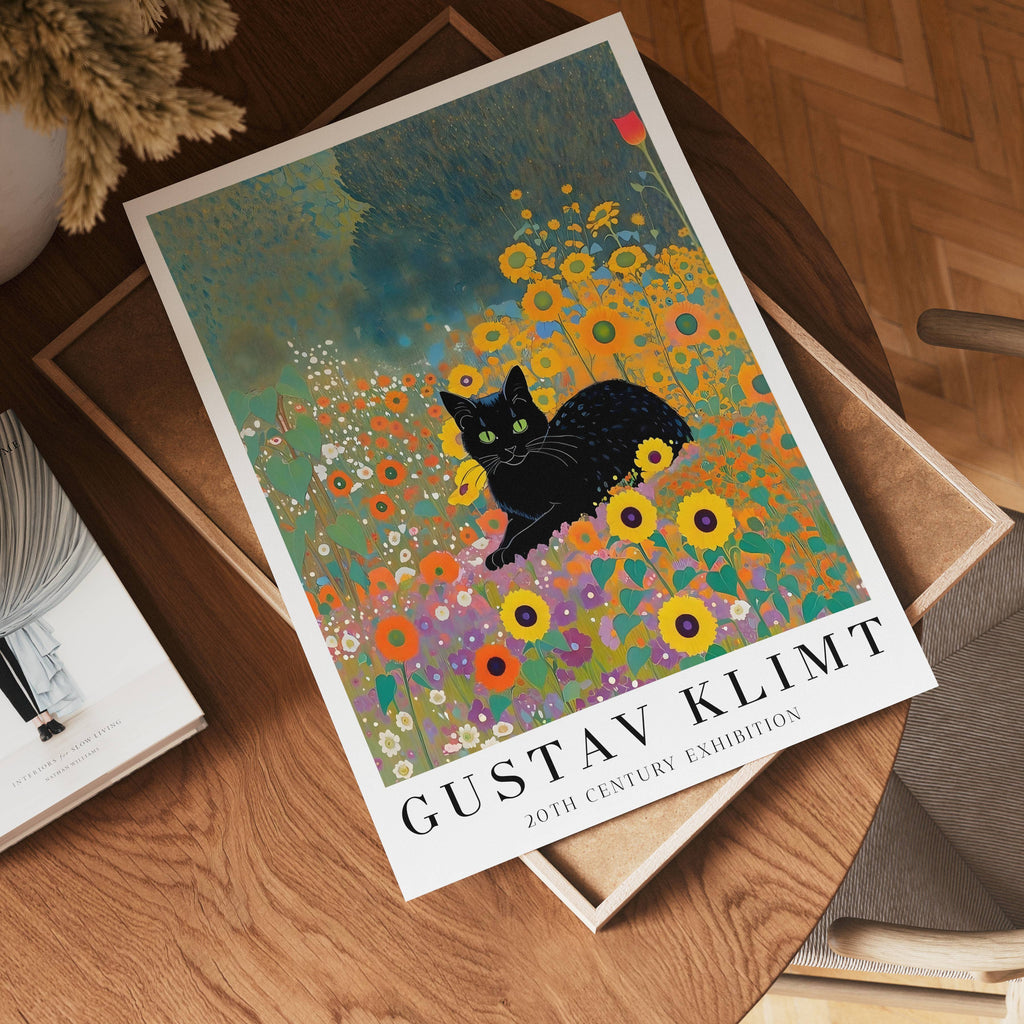 Gustav Klimt Garden Cat – affisch med stilfullt motiv från Bozetto i hög kvalitet
