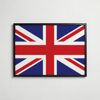 United Kingdom National Flag Poster i svart ram – stilren konsttryck som väggdekor från Bozetto