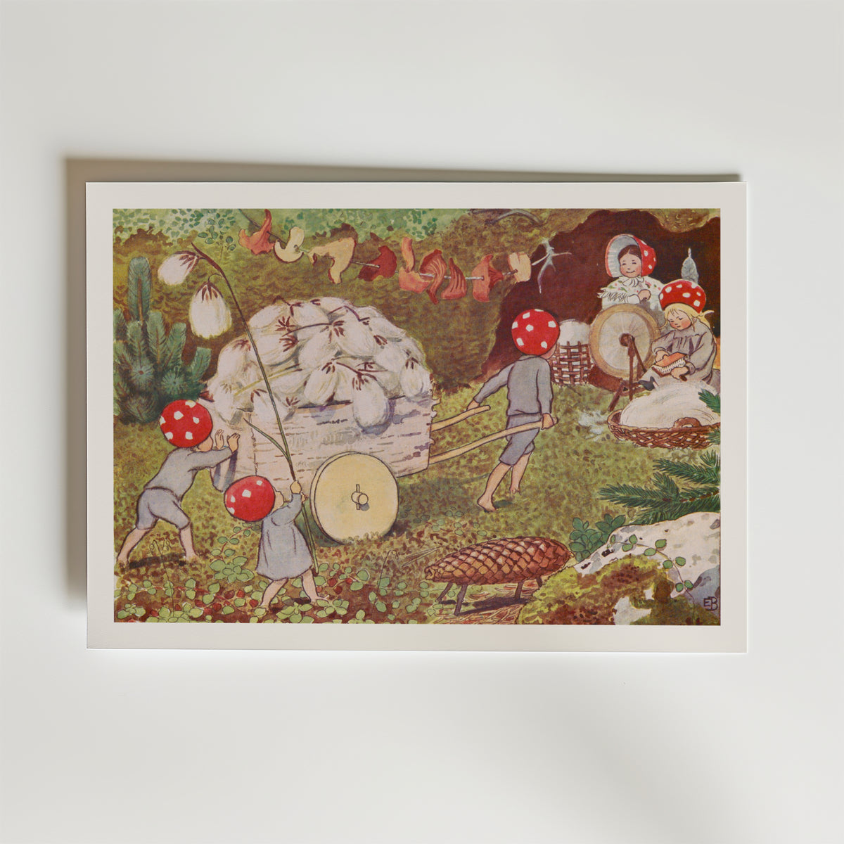 Elsa Beskow Tomtebobarnen – stilfullt konsttryck från Bozetto, tryckt på matt finpapper