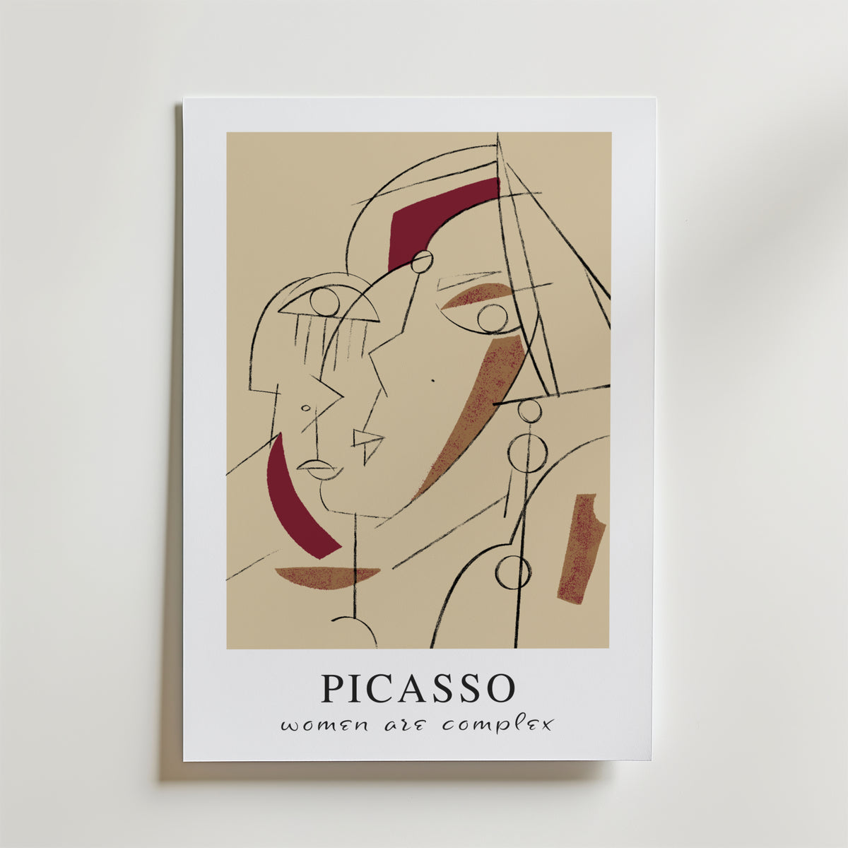 Picasso Women Are Complex – stilfullt konsttryck från Bozetto, tryckt på matt finpapper