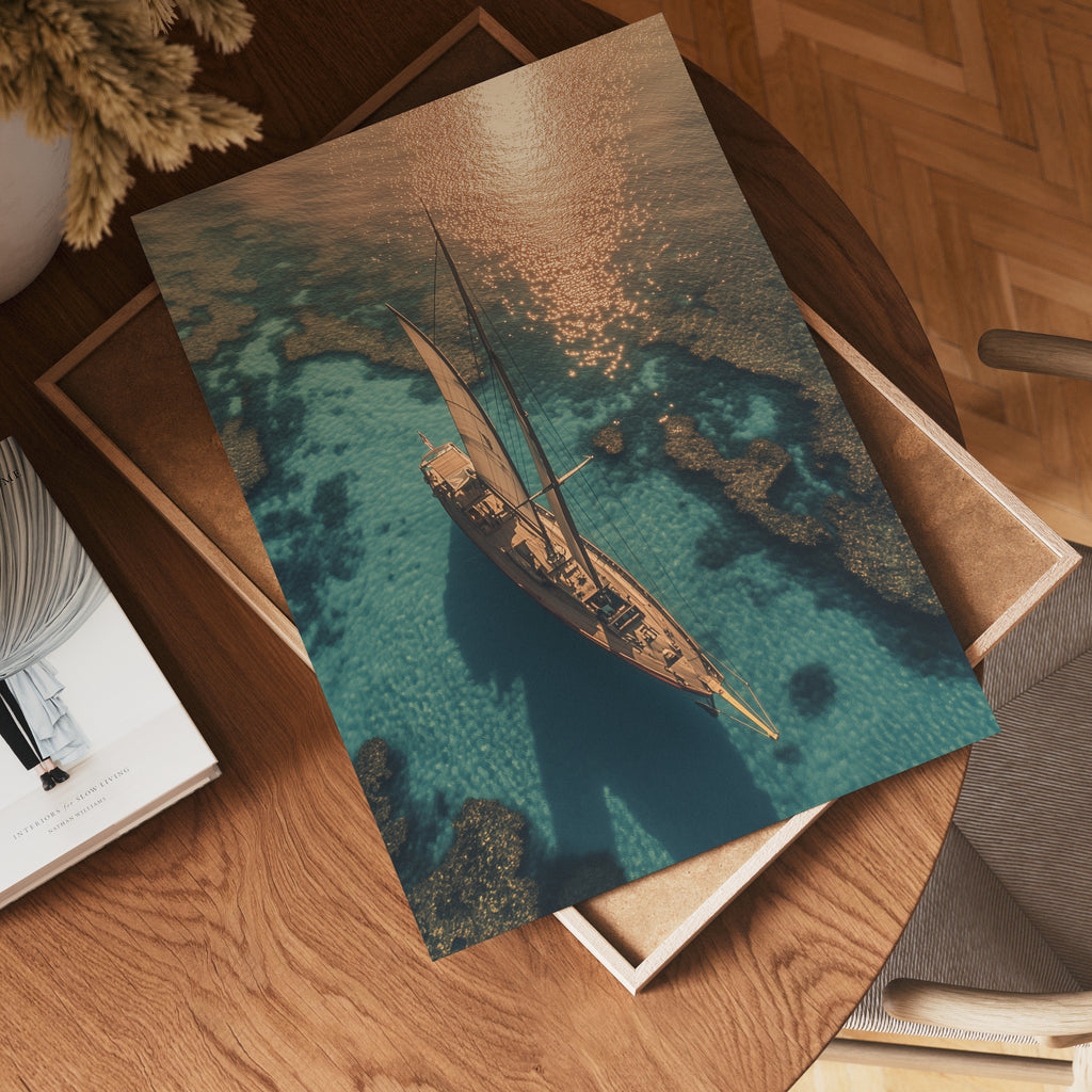 Turquoise Sea No.2 poster visad rakt fram – Bozetto affisch i hög tryckkvalitet i hög tryckkvalitet