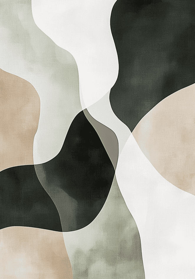 Abstract Green Shapes No.3 Poster