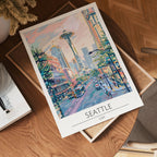 Seattle Space View poster visad rakt fram – Bozetto affisch i hög tryckkvalitet i hög tryckkvalitet