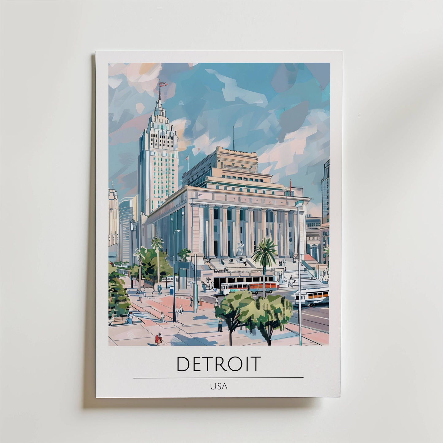Detroit City Landmark Poster