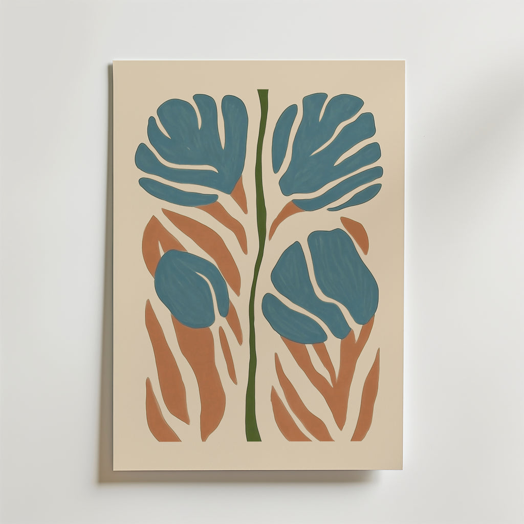 Abstract botanical – stilfullt konsttryck från Bozetto, tryckt på matt finpapper