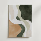 Abstract Green Shapes No.2 – stilfullt konsttryck från Bozetto, tryckt på matt finpapper